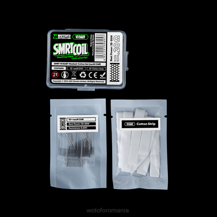 Set plasă-bumbac v8 pentru copii nexmesh turbo Wotofo SMRT - Wotofo vape flavours Z08F368