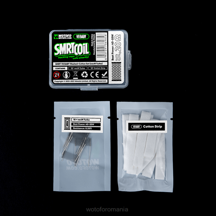 Set plasă-bumbac v8 pentru copii nexmesh turbo Wotofo SMRT - Wotofo vape flavours Z08F368