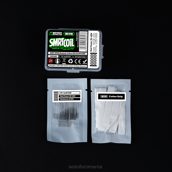 set de plasă-bumbac rpm2 nexmesh turbo Wotofo SMRT - Wotofo disposable vape Z08F366
