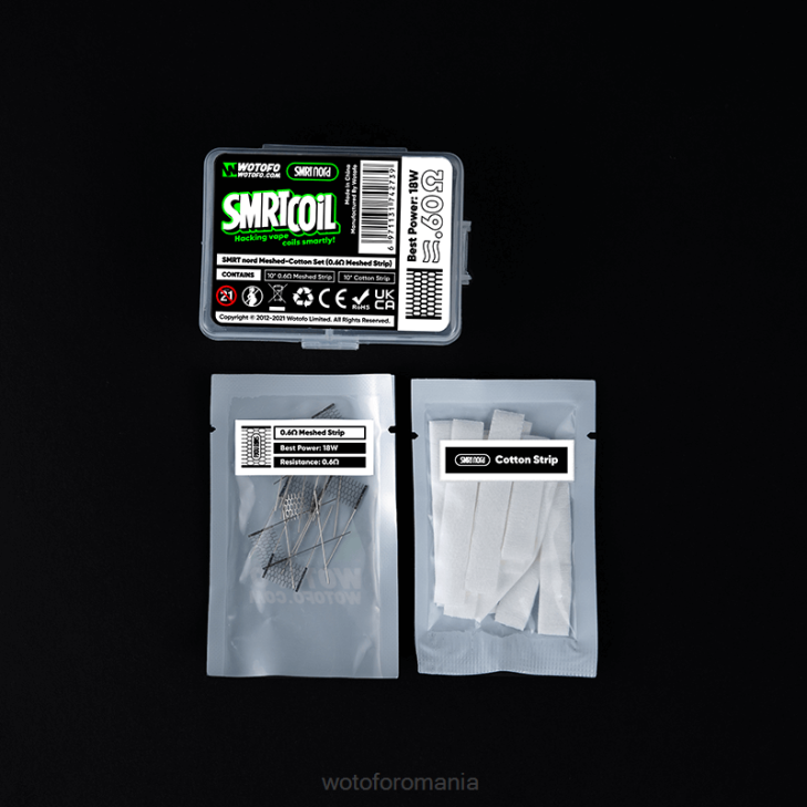 set nord plasă-bumbac 0.6ohm plasă+bumbac Wotofo SMRT - Wotofo e-cigarette Z08F350